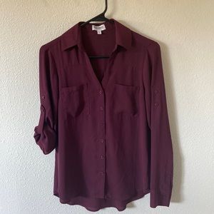 Express Portofino Shirt - burgundy XS